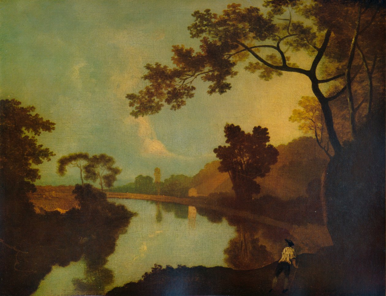 Folyói jelenet, figurával a parton, c1779, 1938 alkotó: Richard Wilson