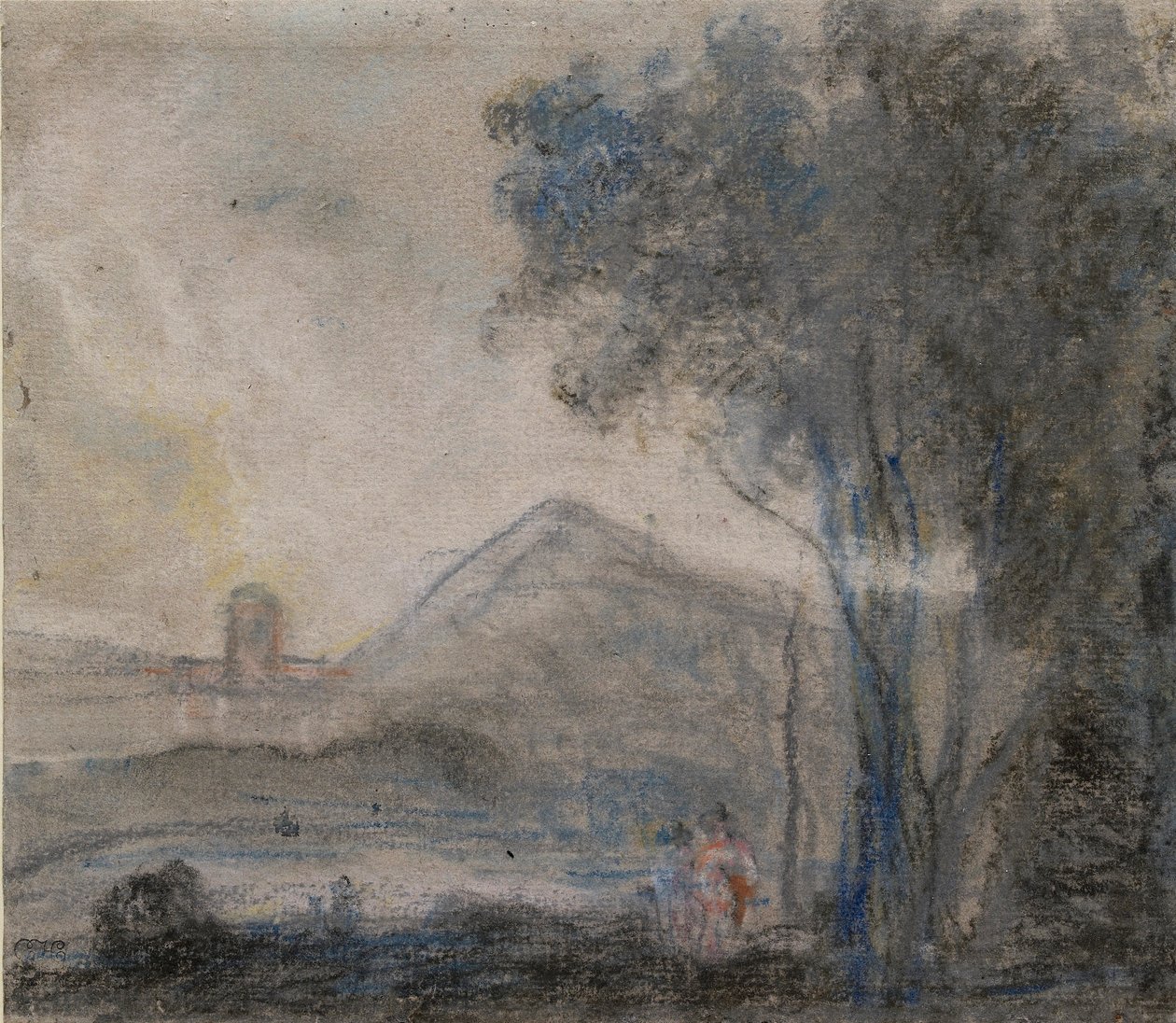 Tanulmány a „Cicero és barátai” számára, 1770-es évek alkotó: Richard Wilson