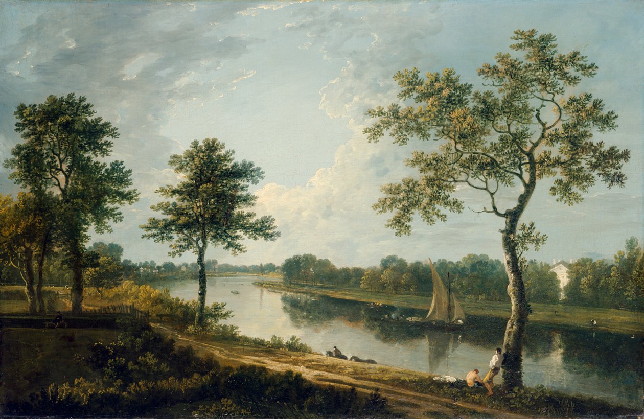 A Temze a Marble Hill közelében 1762 körül (olaj, vászon) alkotó: Richard Wilson