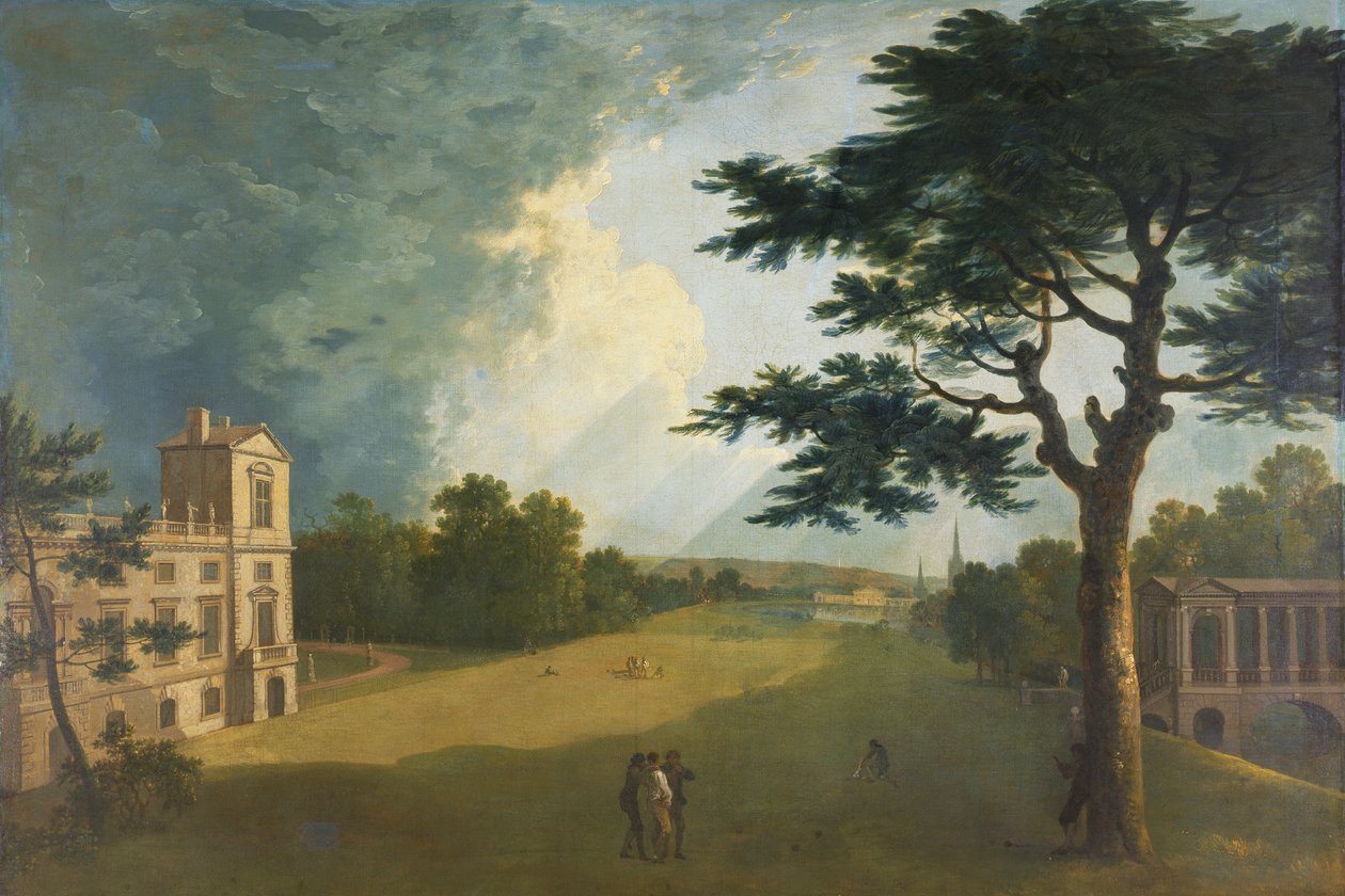 Wilton ház, déli kilátás a kertből (olaj, vászon) alkotó: Richard Wilson