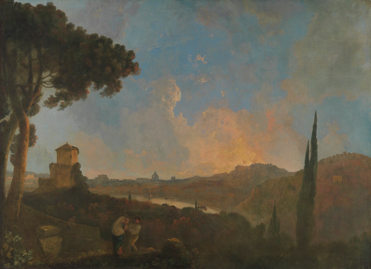 Kilátás a Tiberisre Rómával a távolban alkotó: Richard Wilson