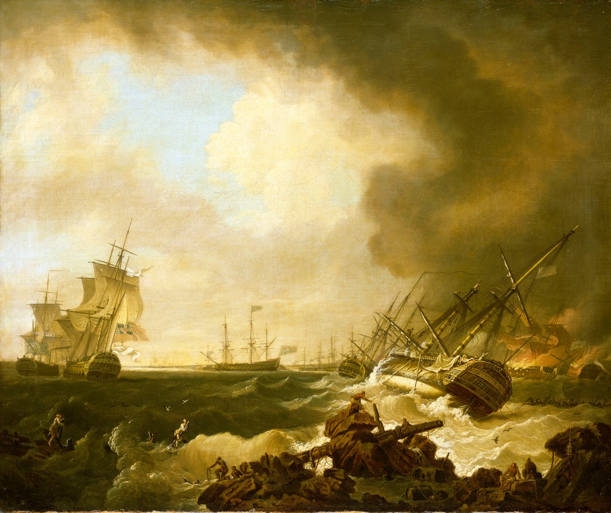 A Quiberon-öbölbeli csata, 1759. november 21.: a következő nap alkotó: Richard Wright