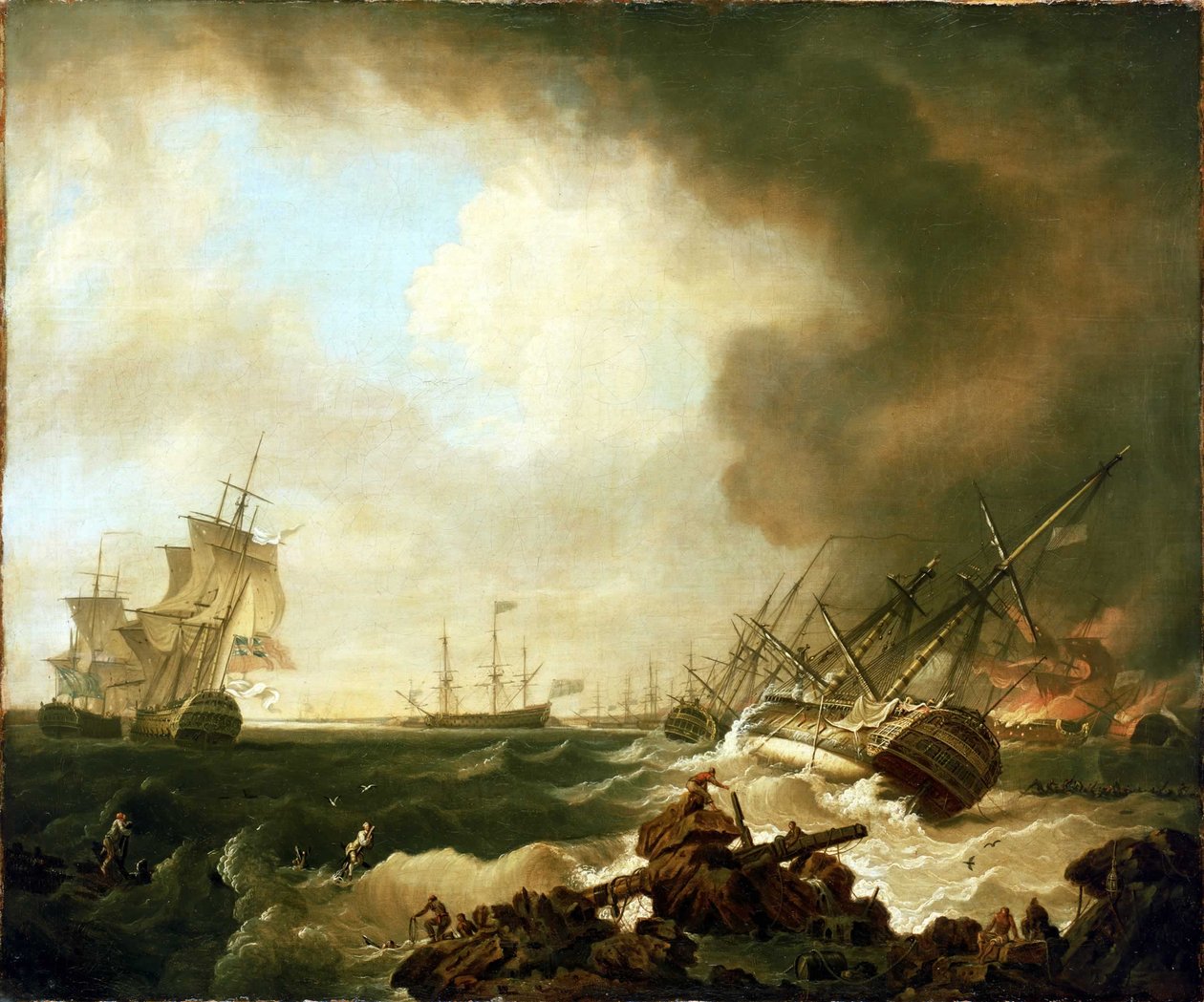 A Quiberon-öbölbeli csata, 1759. november 21.: a következő nap alkotó: Richard Wright