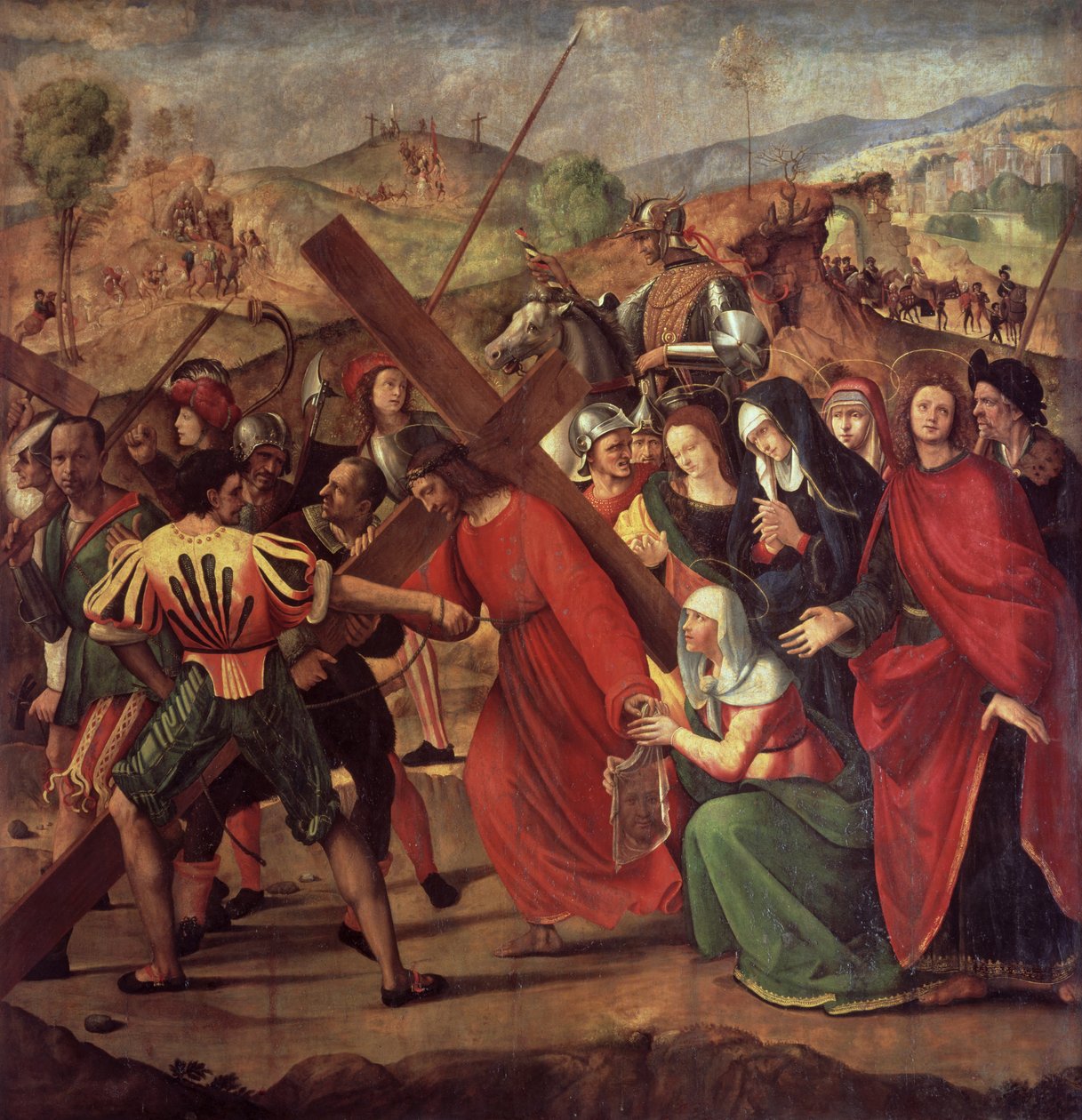 Kálvária körmenet, 1505 körül (fáról átvitt olaj, vászon) alkotó: Ridolfo , Il Ghirlandaio