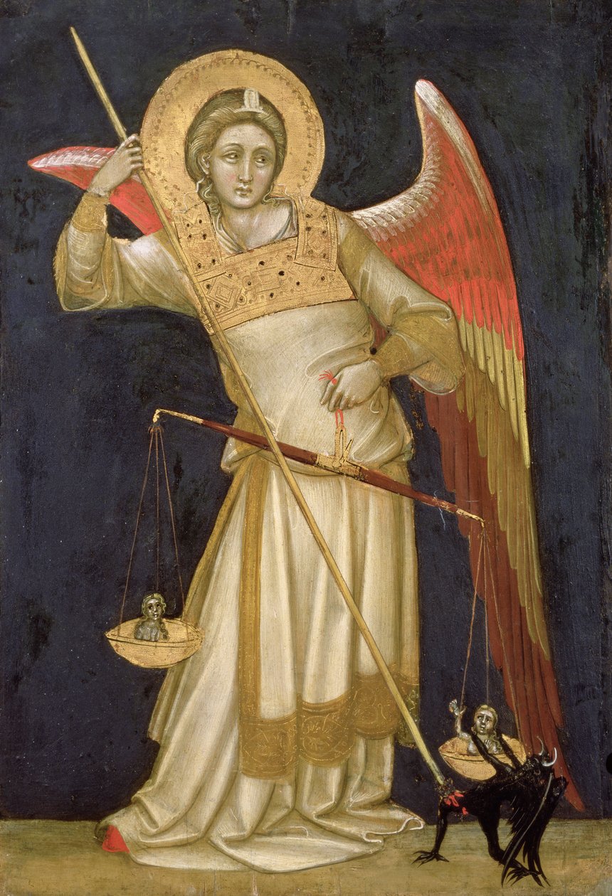 Lelket mérlegelő angyal, 1348-54 alkotó: Ridolfo di Arpo Guariento
