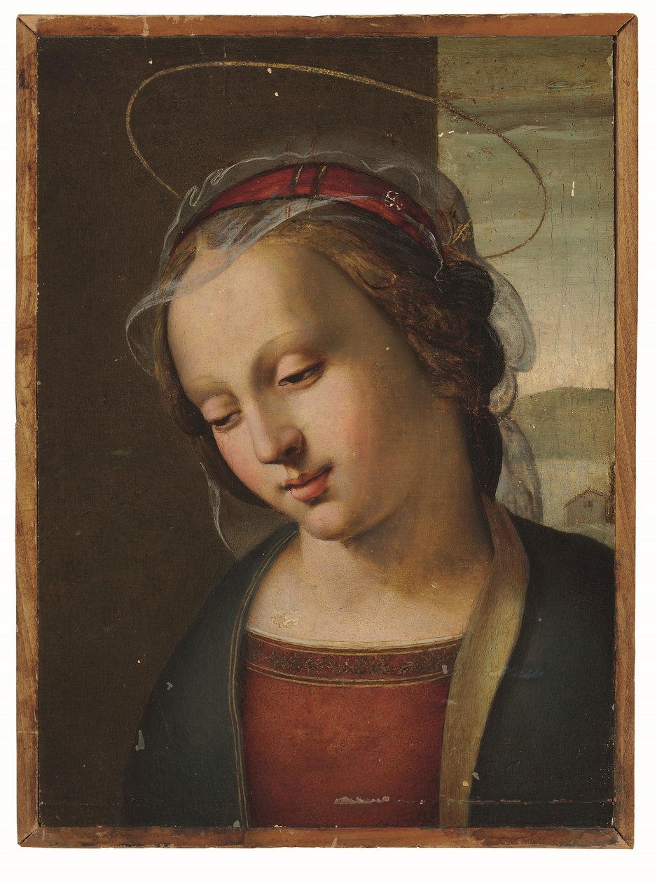 Madonna: egy oltárkép töredéke (olaj és arany a táblán) alkotó: Ridolfo Ghirlandaio (attr. to)