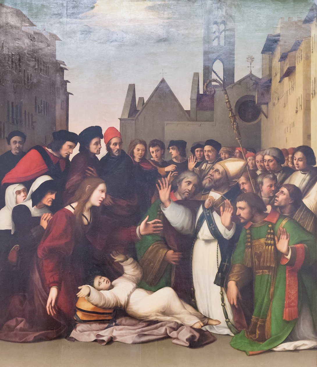 Szent Zenobius feltámaszt egy fiút a halálból alkotó: Ridolfo Ghirlandaio