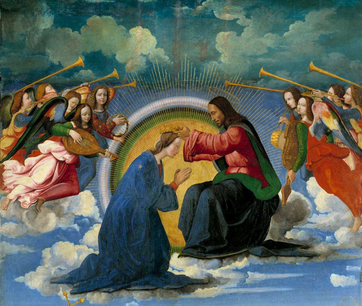 Szűzanya koronázása, 9részlet) XVI. század (festmény) alkotó: Ridolfo Il  Ghirlandaio