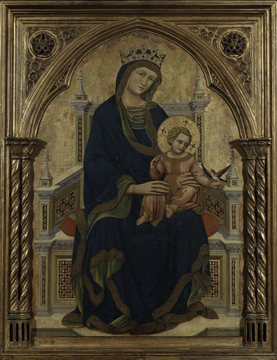 Szűz és Gyermek trónolt, 1350 körül alkotó: Ridolfo di Arpo Guariento