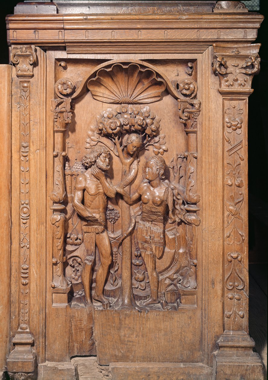 Ádám és Éva, kórusfülkéből, 1526 (fa) alkotó: Rigoley Brothers