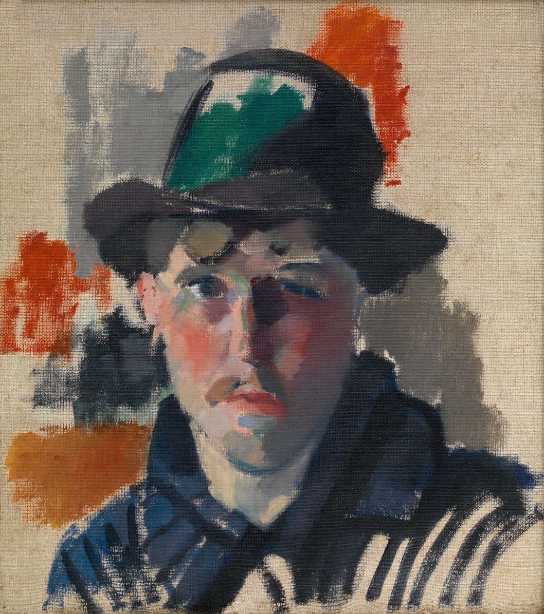 Önarckép zöld kalappal (olaj, vászon) alkotó: Rik Wouters