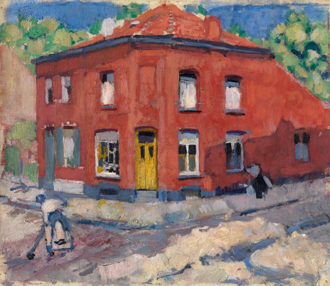 A vörös ház, késő hó (olaj, vászon) alkotó: Rik Wouters