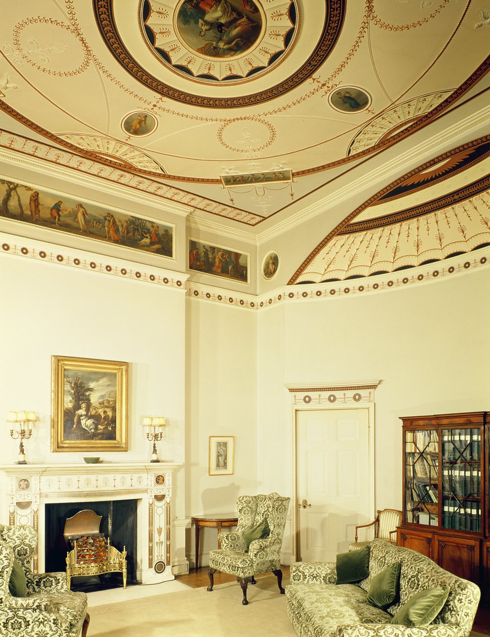 A Robert Adam által neoklasszikus stílusban tervezett etruszk szoba 1777-ben alkotó: Robert Adam