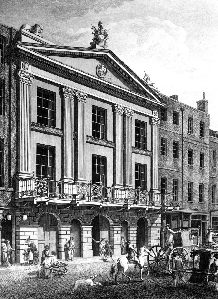 Theatre Royal, Drury Lane, vésette Patrick Begbie, 1776 alkotó: Robert Adam