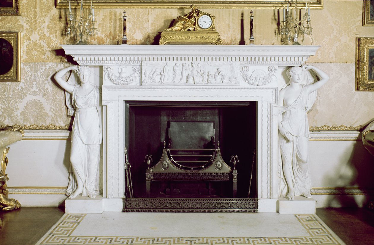 A kandalló az állami szalonban (márvány) alkotó: Robert Adam
