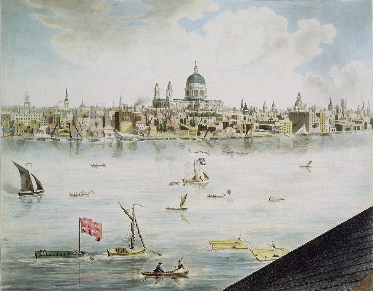 London panorámaképe, 1792-93 (színes akvatinta) alkotó: Robert Barker
