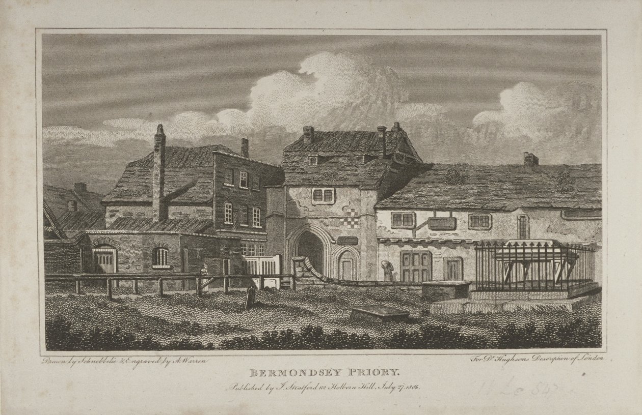 Kilátás a St Saviour apátságra, Bermondsey, 1805 alkotó: Robert Blemell Schnebbelie