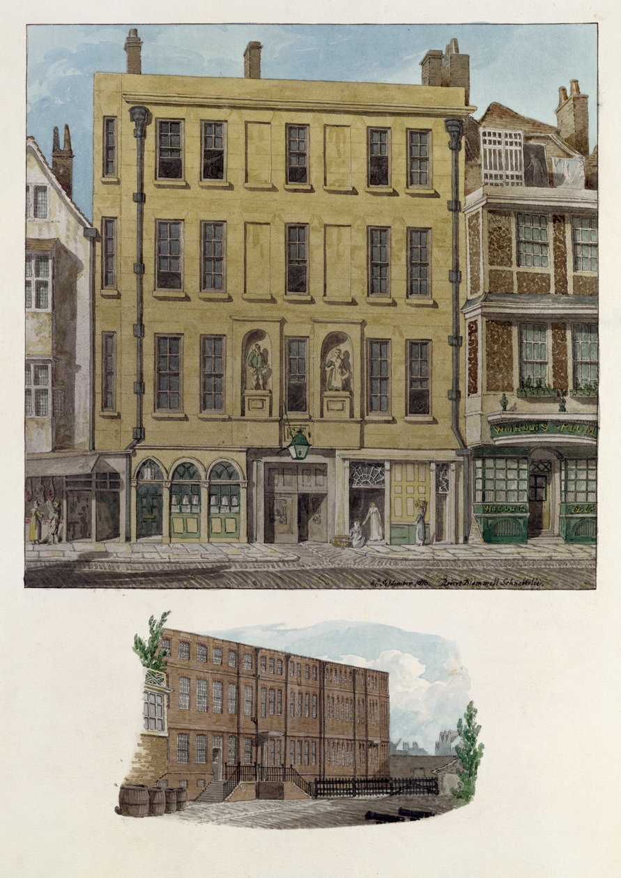 Munkásotthon Bishopsgate-ben, 1816 alkotó: Robert Blemell Schnebbelie