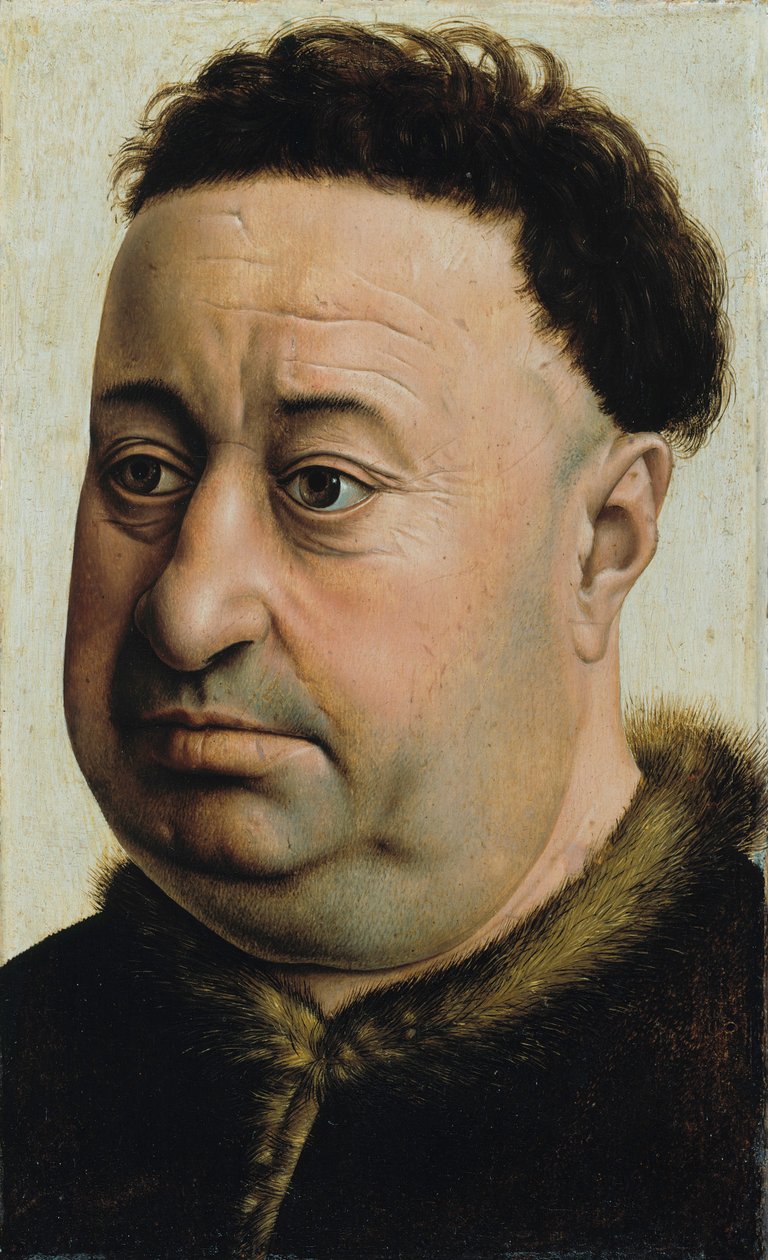 Egy elhízott férfi portréja, valószínűleg Robert de Masmines alkotó: Robert Campin