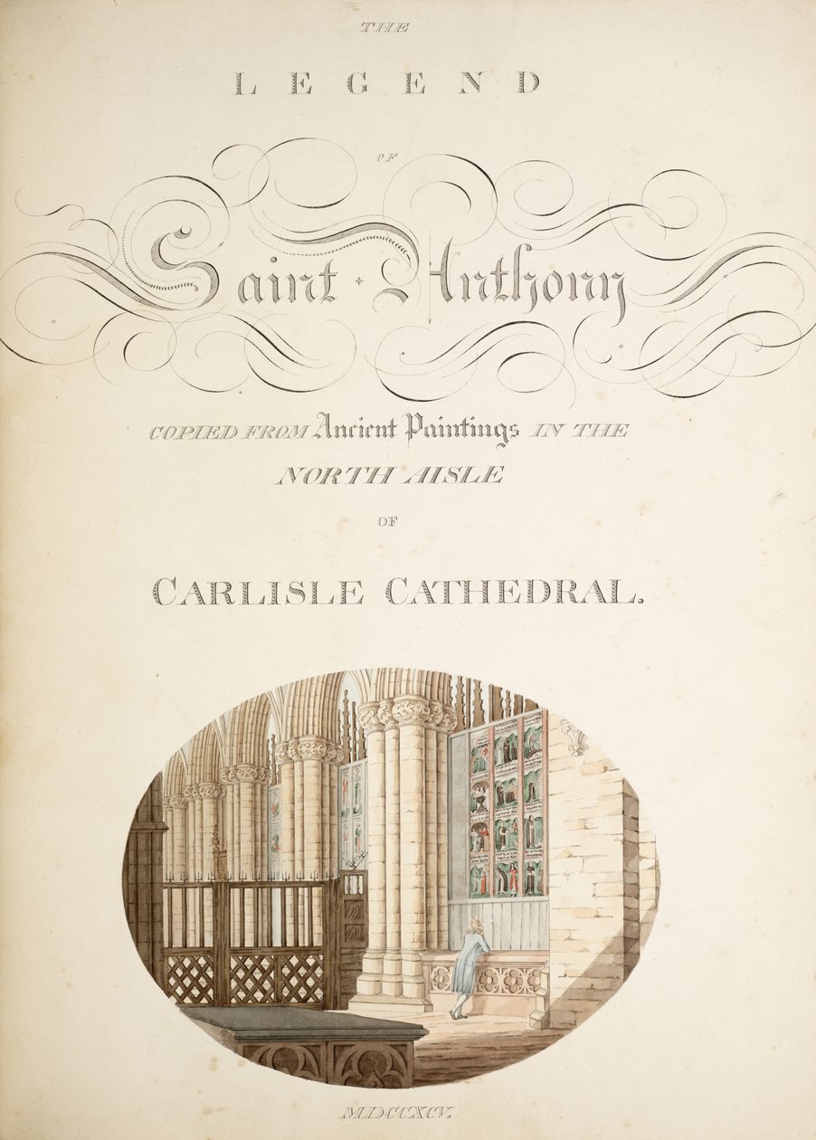 Ms. New Coll 380, f32r. A carlisle-i Szent Mária székesegyház régiségei, rajzolta Robert Carlile, 1795 (toll és tinta és wc papírra). alkotó: Robert Carlile