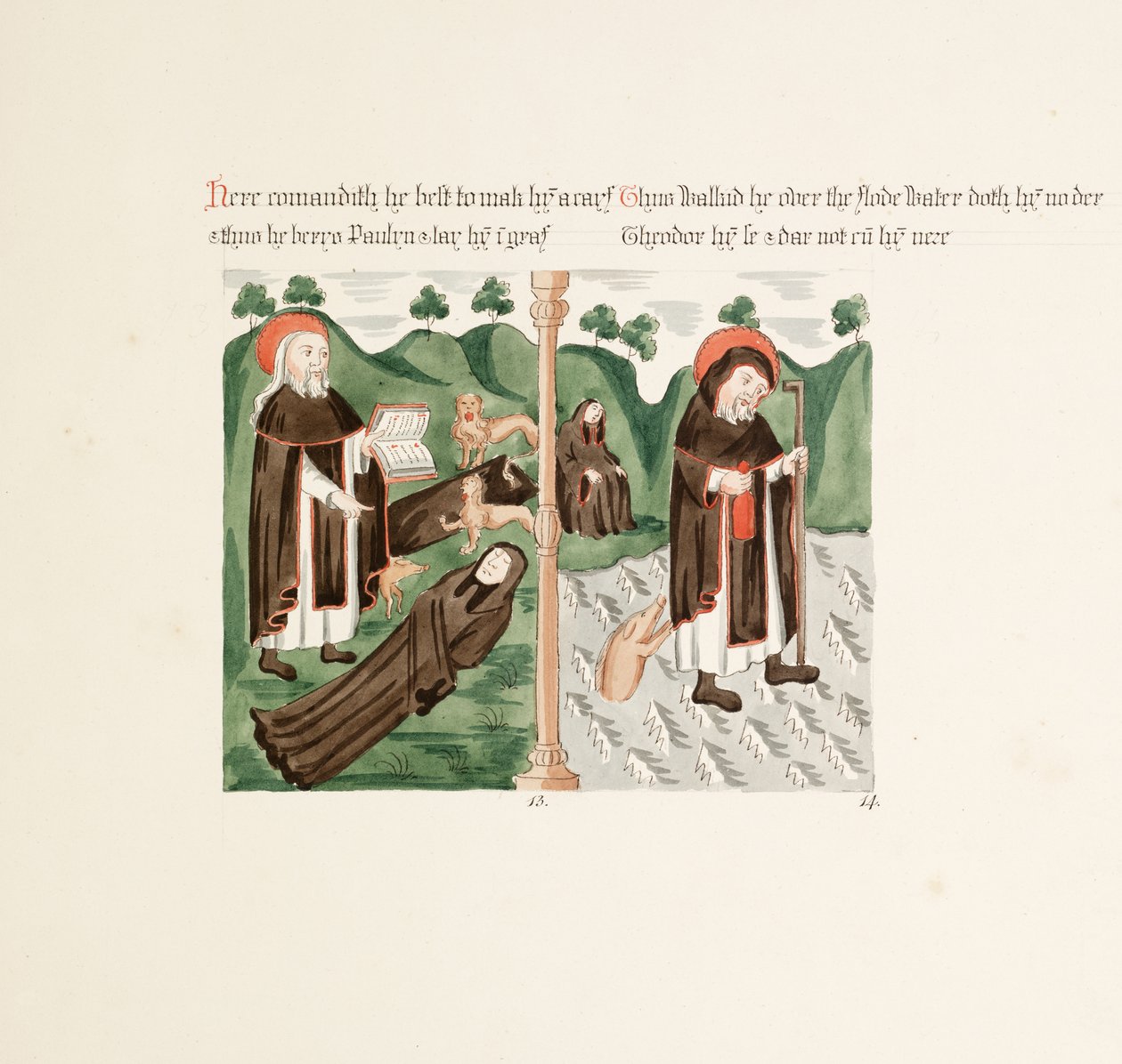 Ms. New Coll 380, f45r. A Carlisle-i Szent Mária székesegyház régiségei, Robert Carlile rajza, 1795 (toll, tinta és wc papíron) alkotó: Robert Carlile