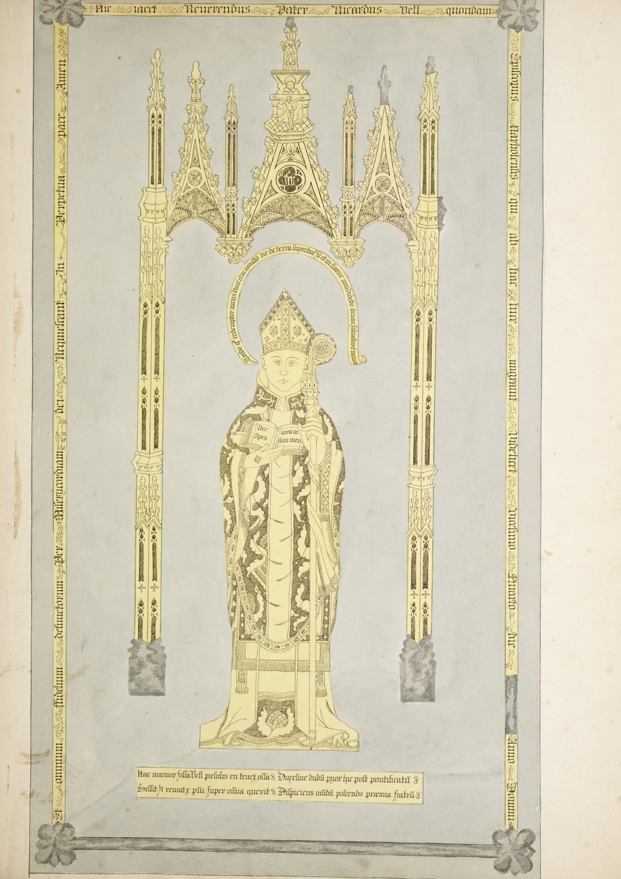 Ms. New Coll 380, f6r. A Carlisle-i Szent Mária székesegyház régiségei, Robert Carlile rajza, 1795 (toll, tinta és wc papíron) alkotó: Robert Carlile