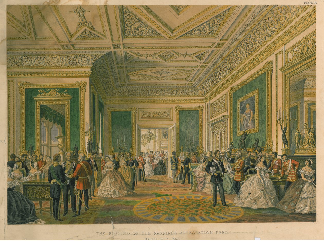 A házassági igazoló okirat aláírása, 1863 alkotó: Robert Charles Dudley