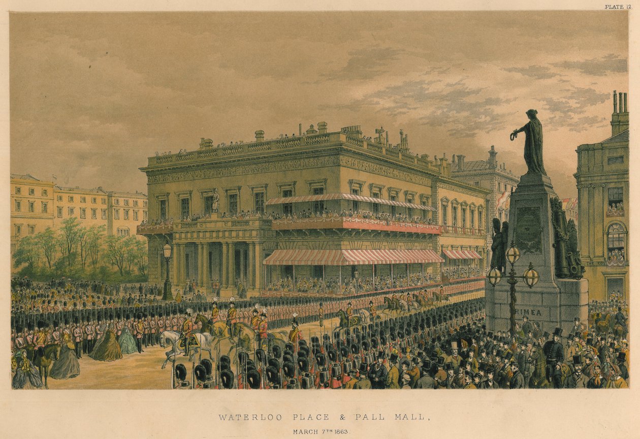 Waterloo Place és Pall Mall, 1863. március 7., 1863 alkotó: Robert Charles Dudley