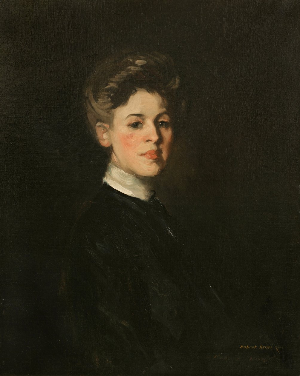 Maja portréja sötétkék színben, 1903 alkotó: Robert Cozad Henri