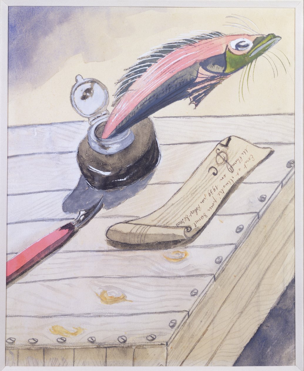 A tintatartóból kiugró hal, Robert Desnos írta és illusztrálta Daniel Milhaud számára, 1939 alkotó: Robert Desnos