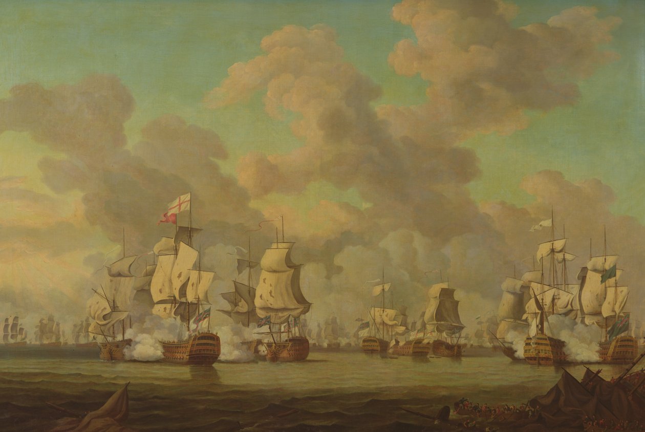 Lord Rodneys győzelme a francia flotta felett Dominikánál, 1782 alkotó: Robert Dodd