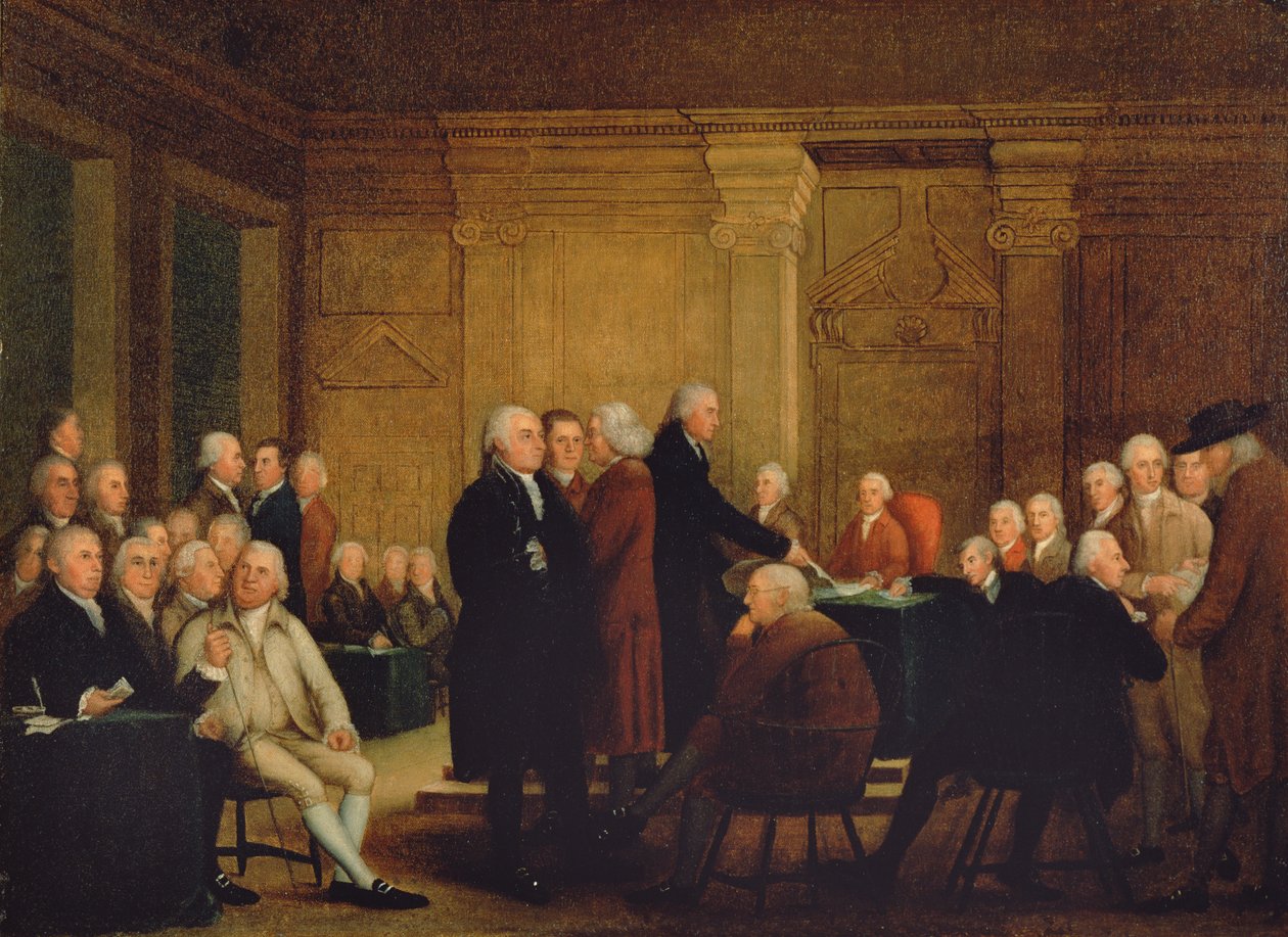 Kongresszusi szavazás függetlensége, 1795-1801 körül alkotó: Robert Edge Pine