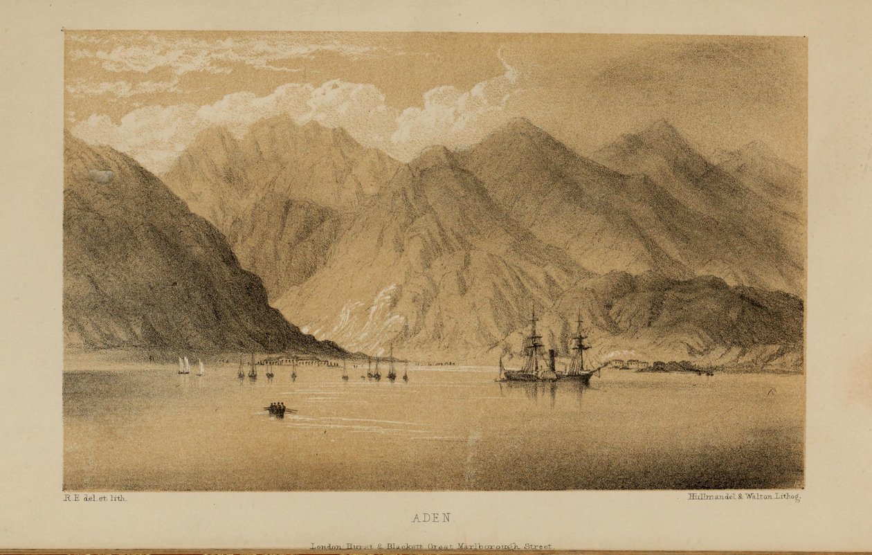Aden, akvarell festménye Robert Elwes (1819–1878), egy gazdag fiatal brit úriember Norfolkban alkotó: Robert Elwes