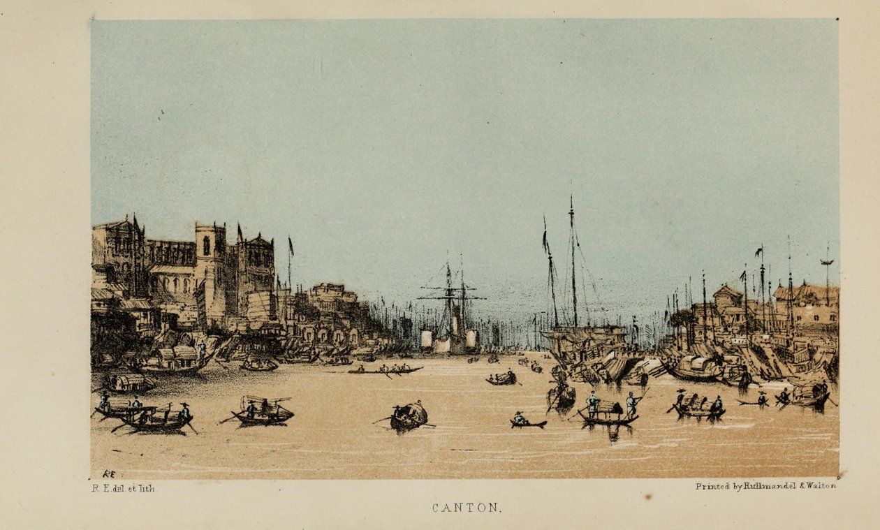 Kanton, akvarell festménye Robert Elwes (1819–1878), egy gazdag, fiatal norfolki brit úriember alkotó: Robert Elwes