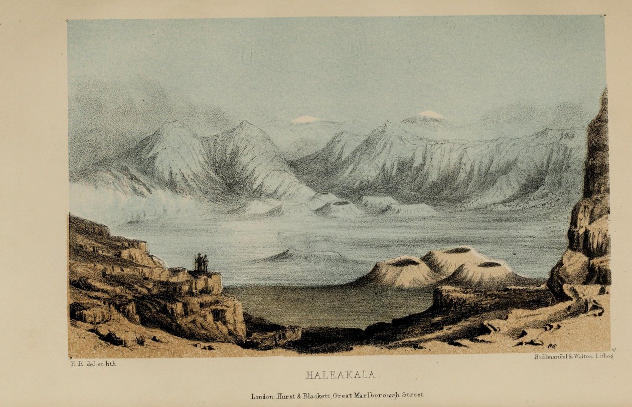 Haleakala, akvarell festménye Robert Elwes (1819–1878), gazdag fiatal brit úriember Norfolkban alkotó: Robert Elwes
