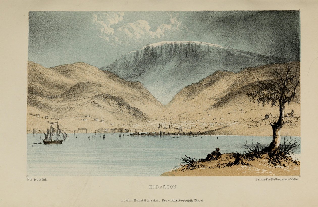 Hobarton, akvarell festménye Robert Elwes (1819–1878), gazdag fiatal brit úriember Norfolkban alkotó: Robert Elwes