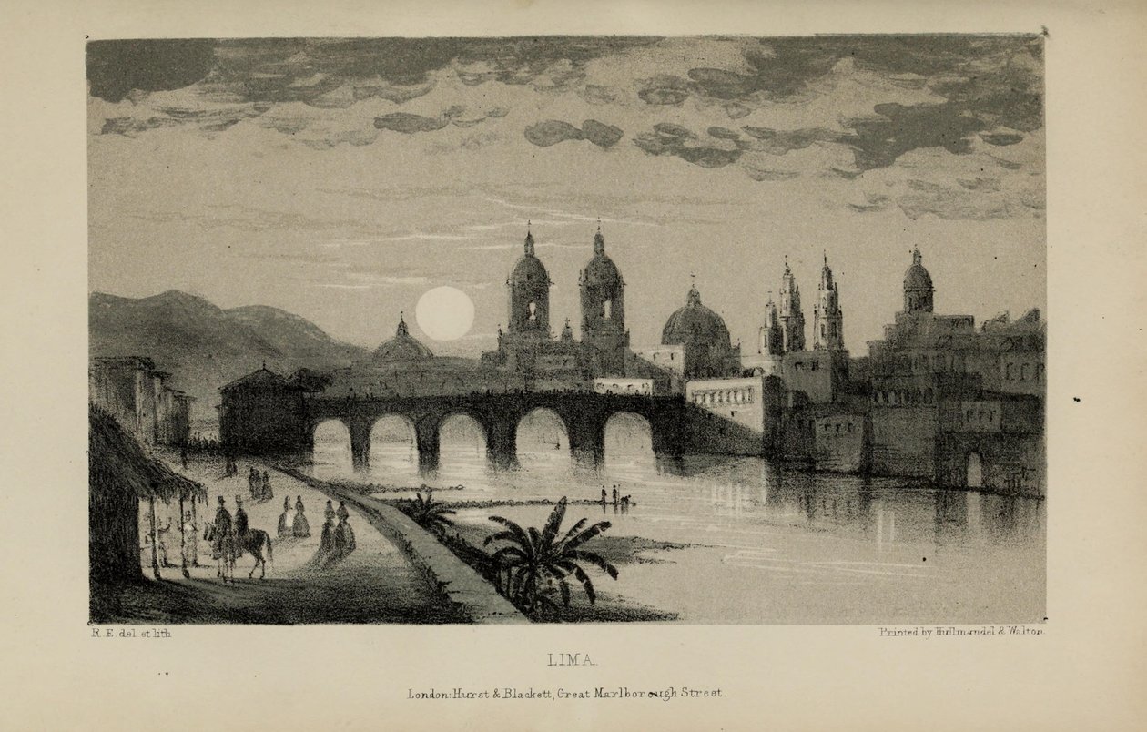 Lima, akvarell festménye Robert Elwes (1819–1878), gazdag fiatal brit úriember Norfolkban alkotó: Robert Elwes