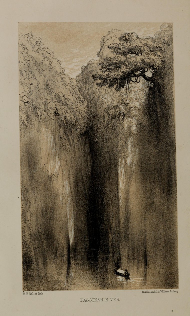 Pagsinan River, akvarell festménye Robert Elwes (1819–1878), egy gazdag fiatal brit úriember Norfolkban alkotó: Robert Elwes