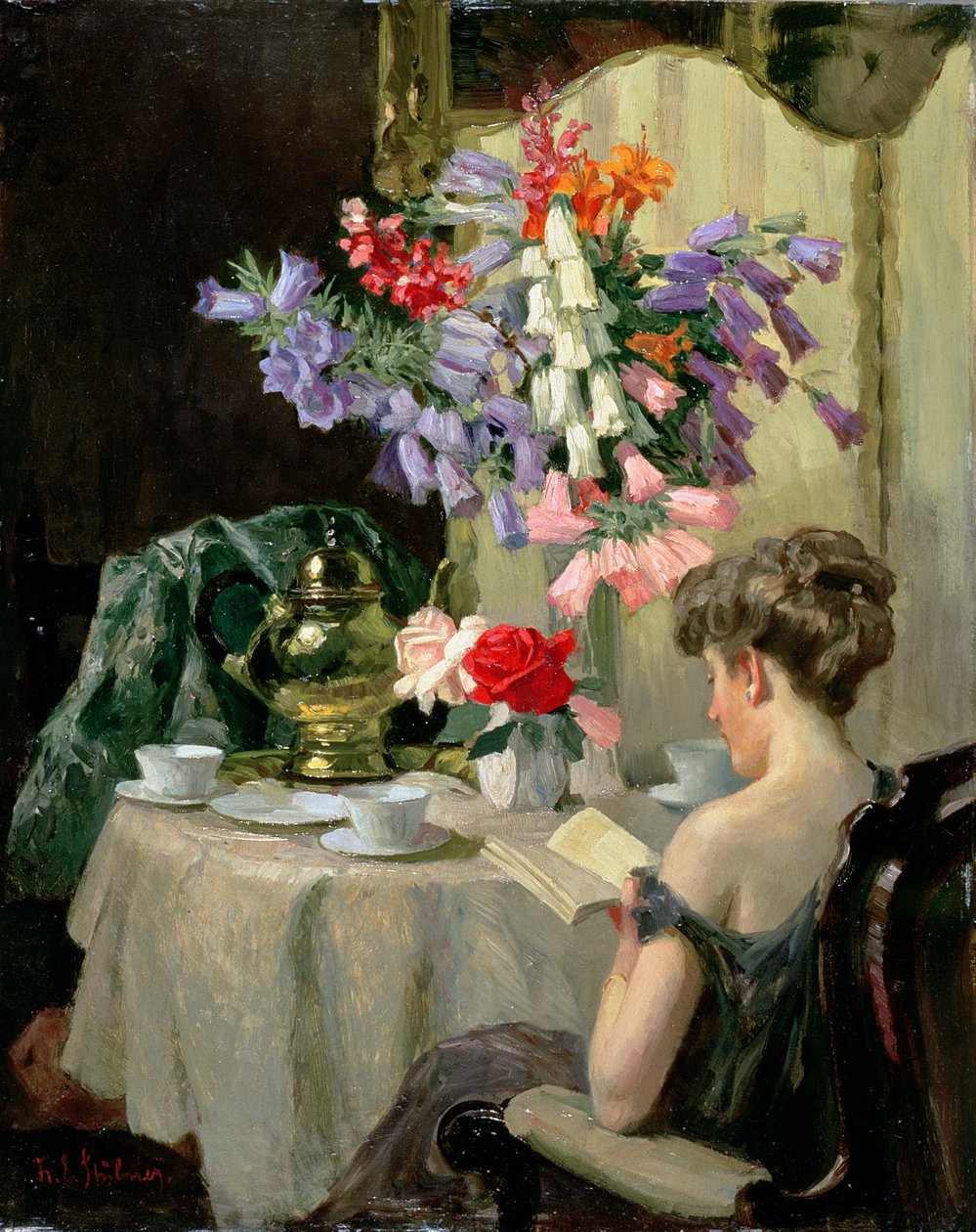 Teaidő, 1910 körül alkotó: Robert Emil Stubner