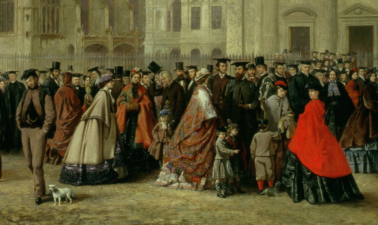 Degree Morning Cambridge-ben 1863-ban olaj, vászon 169477-es részlet alkotó: Robert Farren