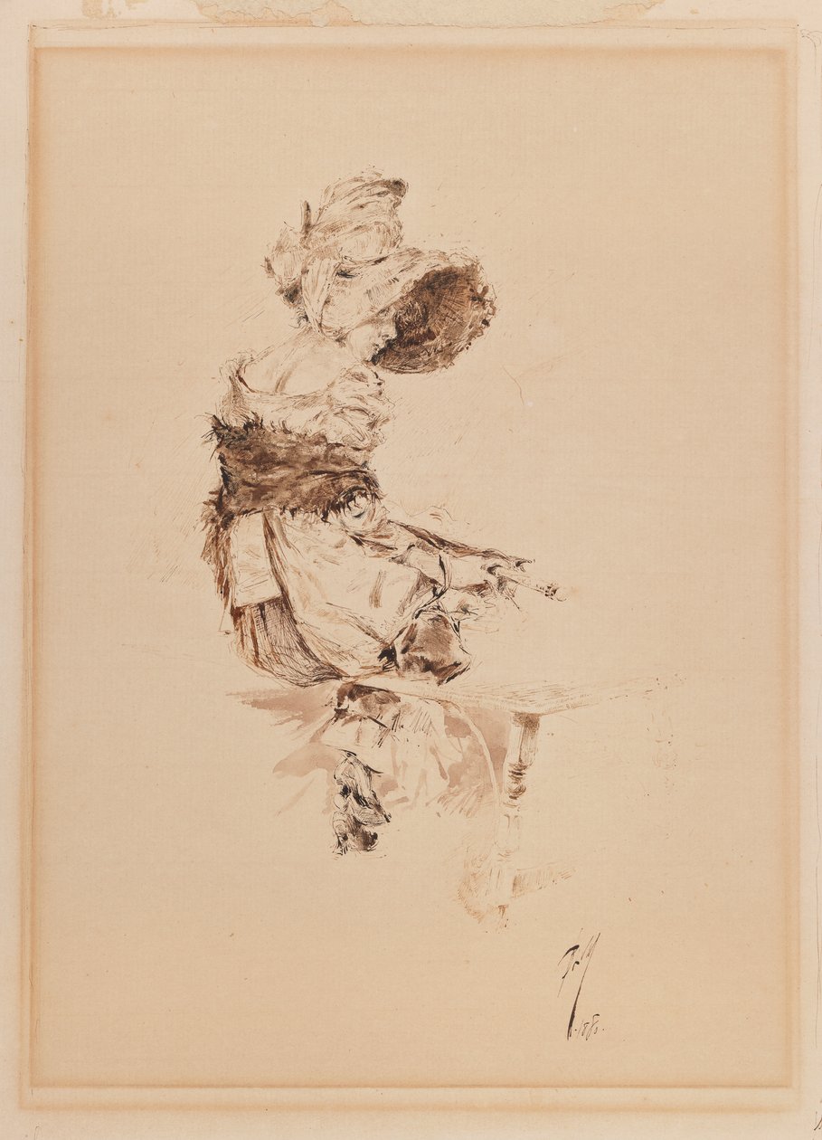 Aaronra várva, 1880 (toll és tinta kartonra szerelt papíron) alkotó: Robert Frederick Blum