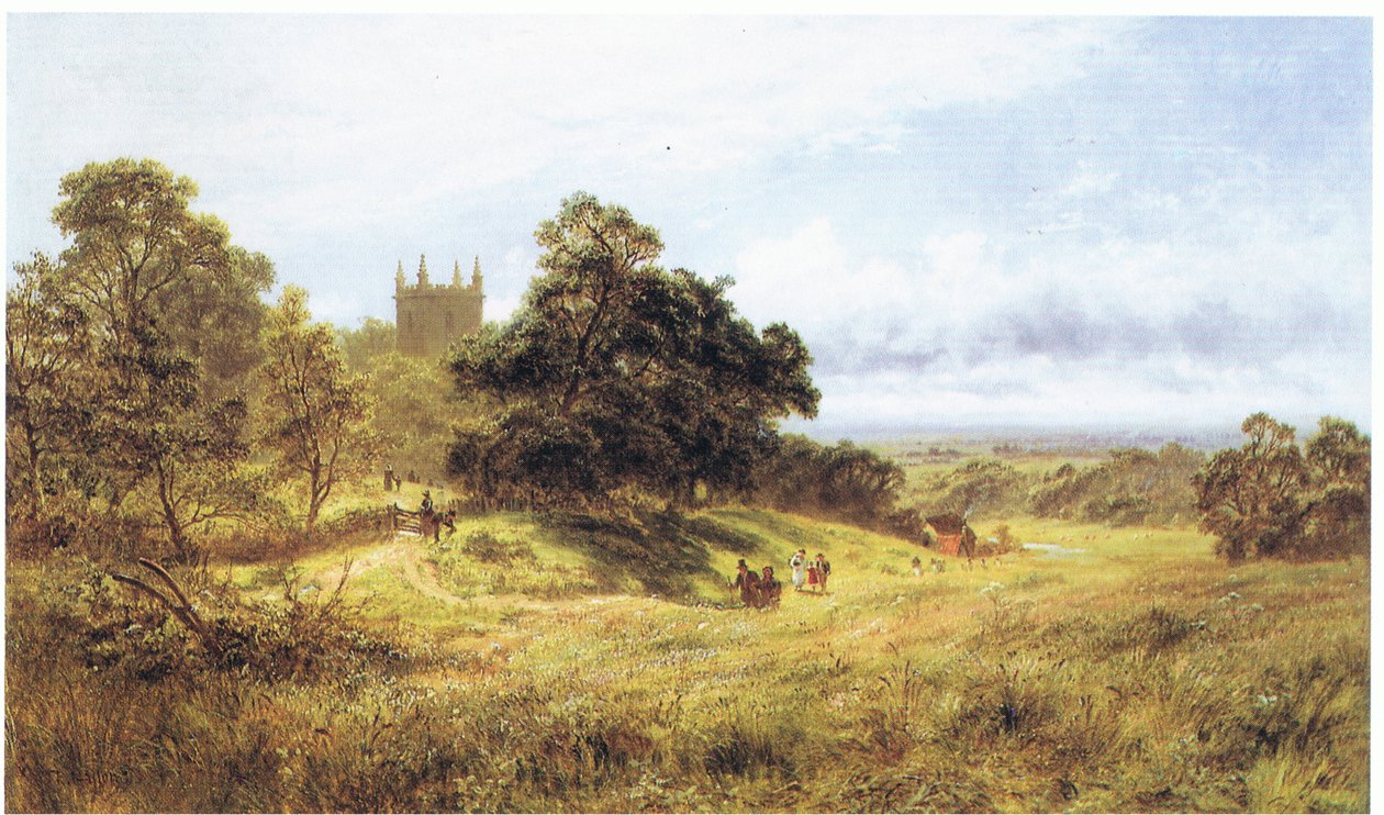 Útban a templomba, a South Downsba alkotó: Robert Gallon