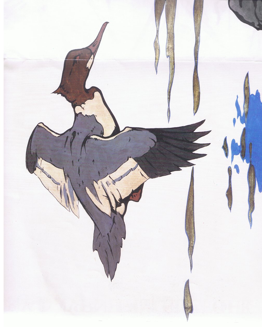 Merganser repülés közben alkotó: Robert George Talbot Kelly