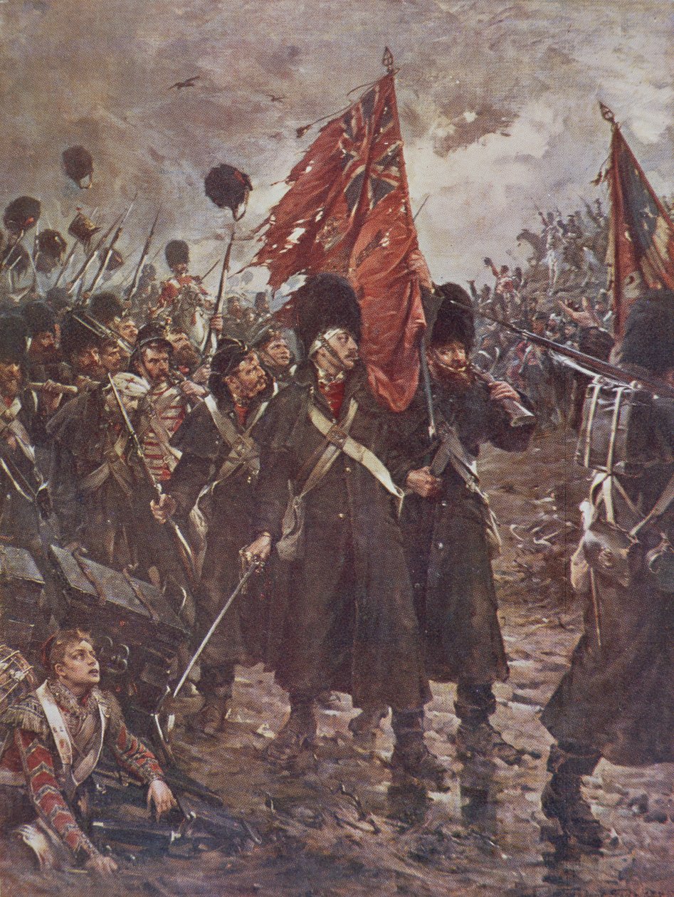 The Guards at Inkerman, 1854. november 5., illusztráció a „British Battles dn Land and Sea” című könyvéből, amelyet Sir Evelyn Wood (1838-1919) szerkesztett, először 1915-ben. alkotó: Robert Gibb