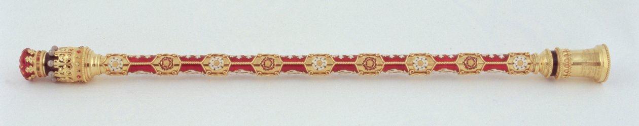 Earl Marshal pálcája, amelyet Norfolk tizenötödik hercegének első házassága alkalmából a College of Arms adományozott, 1877 (arany) (lásd még 279116). alkotó: Robert, II Garrard