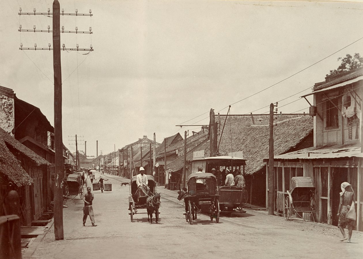 Új út az első elektromos villamossal, 1890 alkotó: Robert Lenz