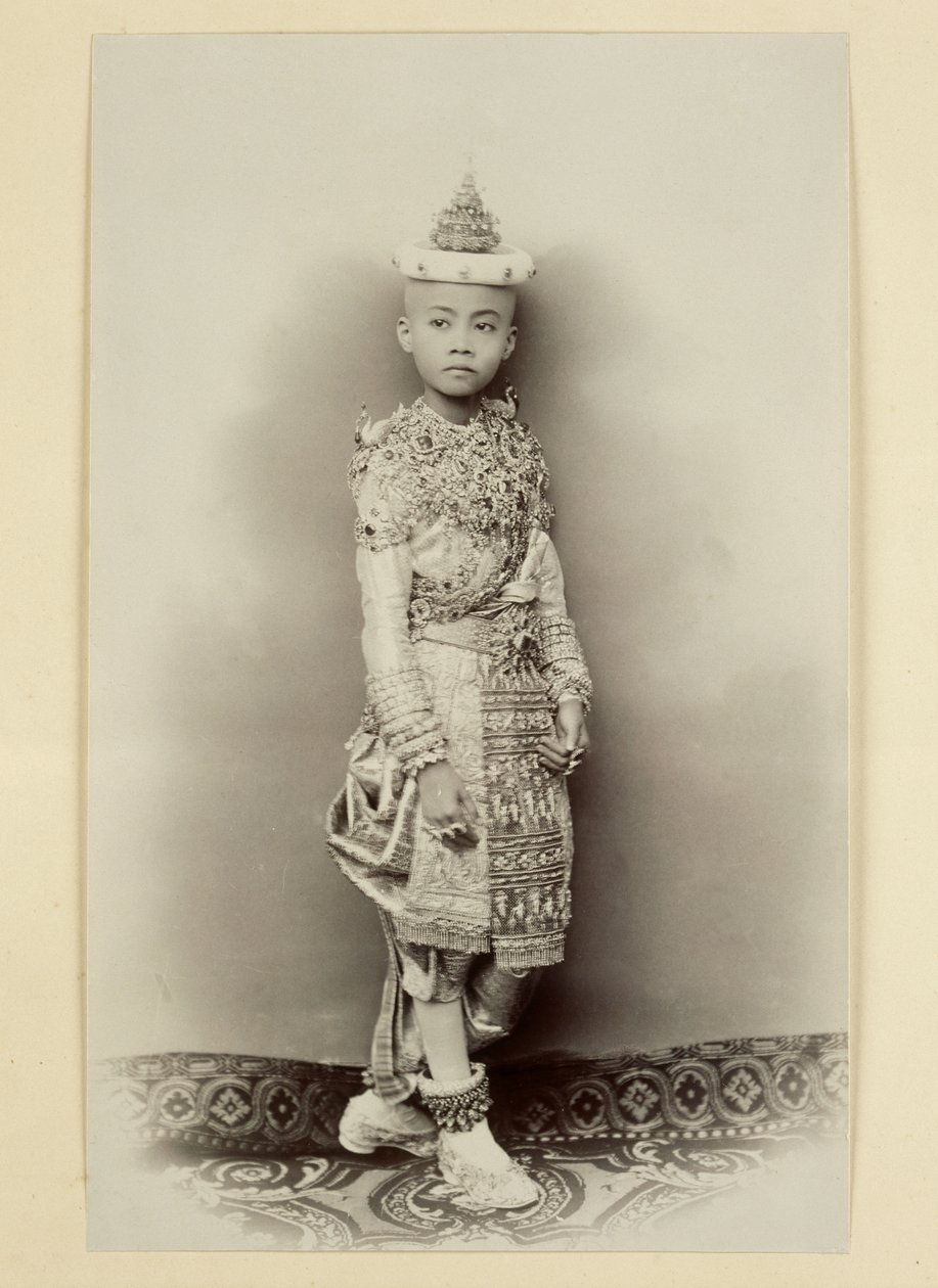 Sziámi herceg a csúcscsomó átvágási ceremóniáján, 1890 alkotó: Robert Lenz