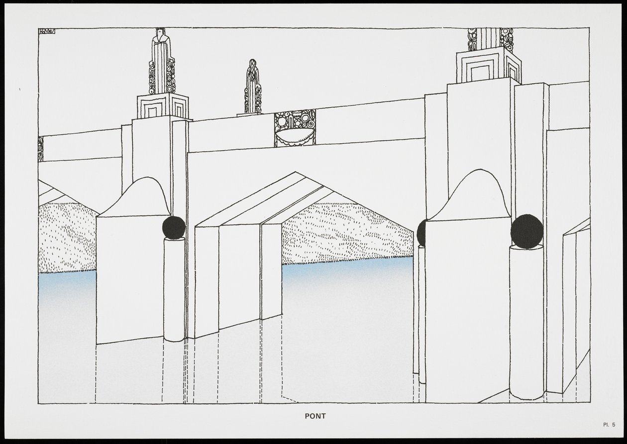 Pont, a Une Cite Moderne, Dessins de Rob Mallet-Stevens Architecte, 1987 (megjelent) alkotó: Robert Mallet Stevens