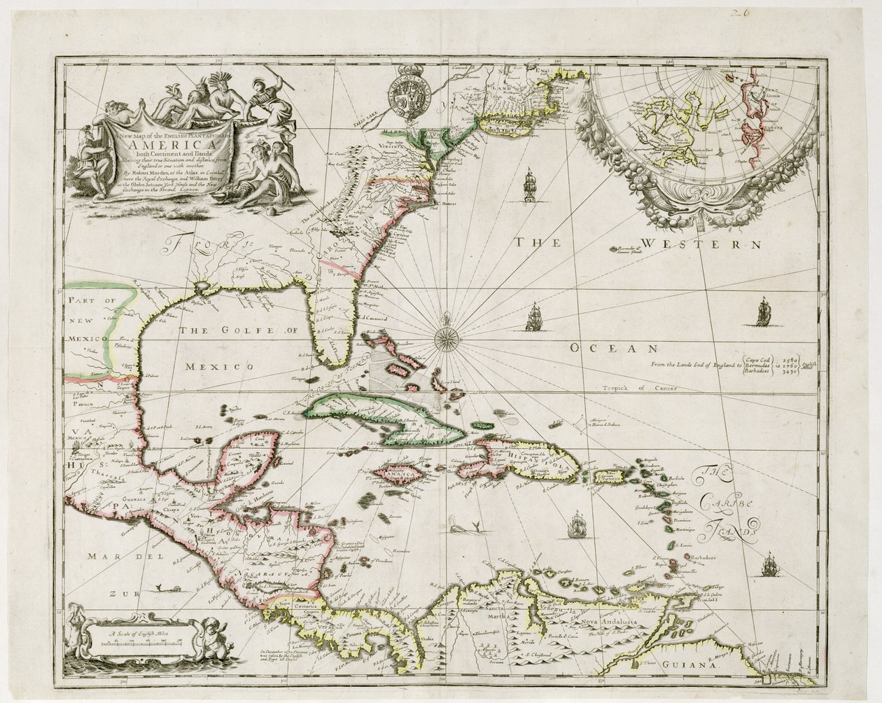 Az amerikai angol ültetvények új térképe, 1673 alkotó: Robert Morden