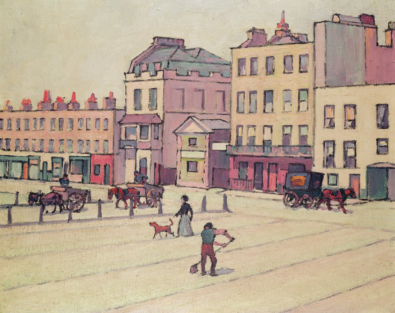 Cumberland Market (kréta és mosószer) alkotó: Robert Polhill Bevan